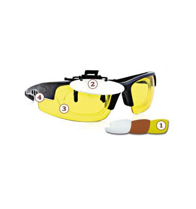 Gafa de Tiro o Caza modelo Trofeo en color Negro + 3 pares de lentes + kit óptico + oclusor óptico PACK GAFAS + LENTES GRADUADA